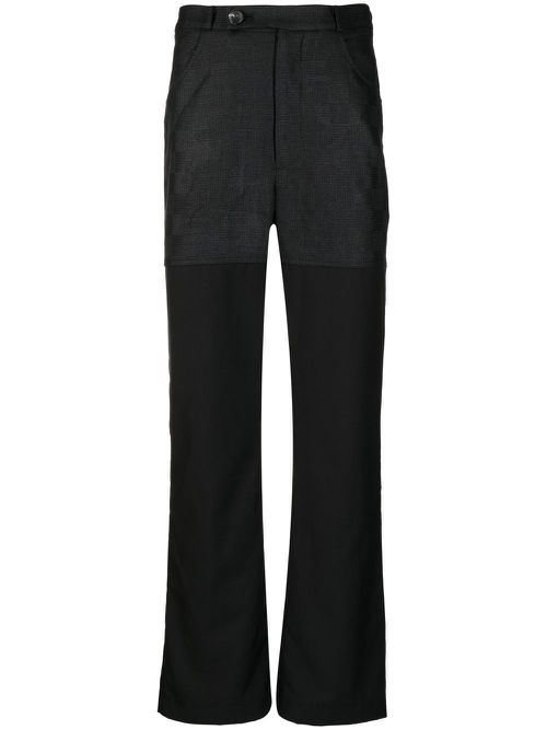 X ANOWHEREMAN check-pattern trousers - Black