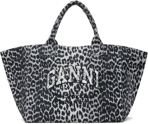 Gray Leopard Sequin XXL Tote
