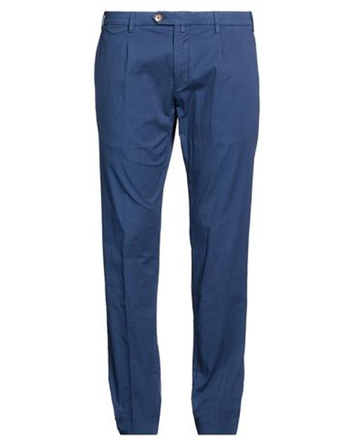 Man Pants Navy Size 38 Cotton, Elastane