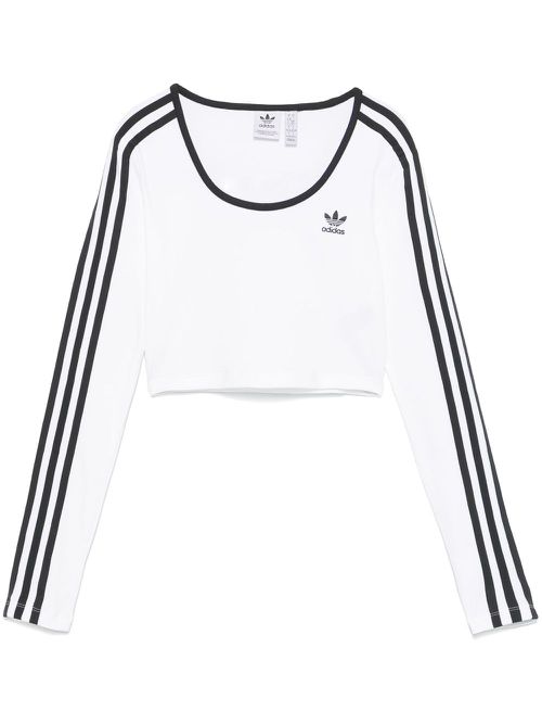 Cropped 3-stripes T-shirt - White