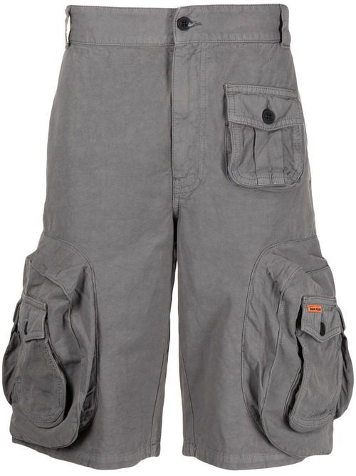 Cotton-blend cargo shorts - Grey