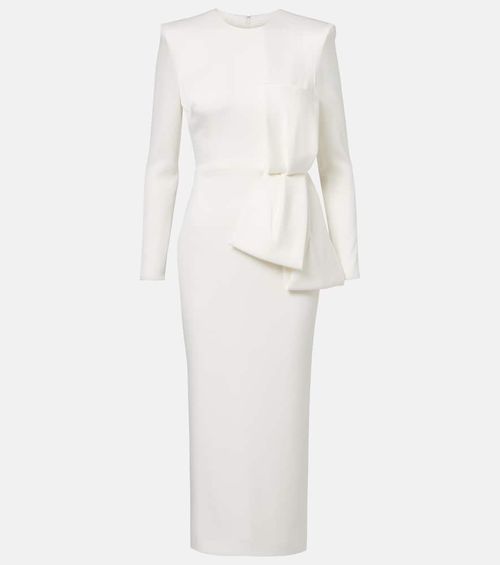 Bow-detail crêpe satin gown