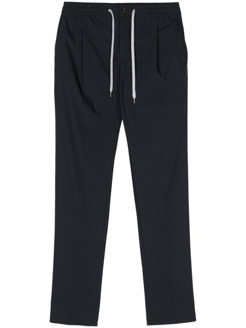 Drawstring tapered trousers - Blue