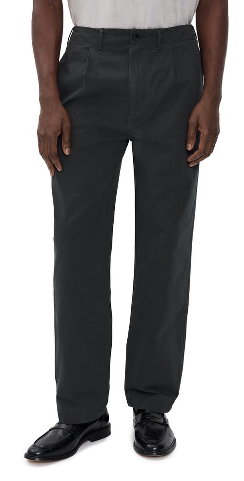 Cotton Twill Single Pleat Pants Pepper