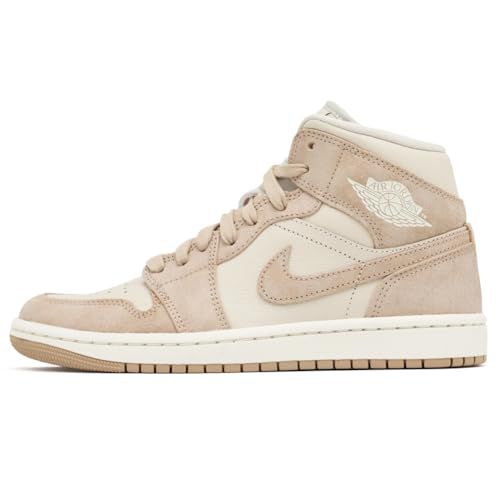 NIKE Air Jordan 1 Mid SE Women's Shoes (FJ3448-200, Legend Light Brown/SAIL)