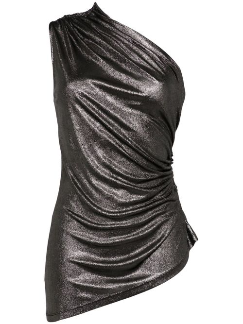 One-shoulder draped top - Black