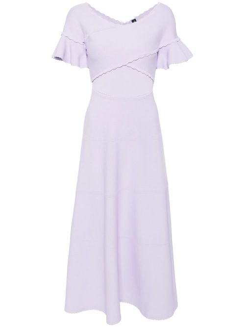 Wrap front knit gown - Purple