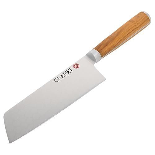 "Jet Tila 7"" Laser-Etched Full Tang Chef Deba Knife in Gift Box"