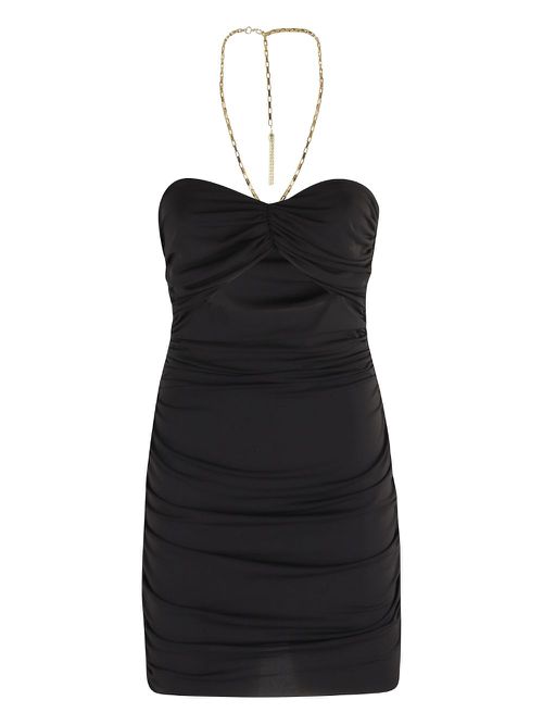 Chain-detail mini dress - Black
