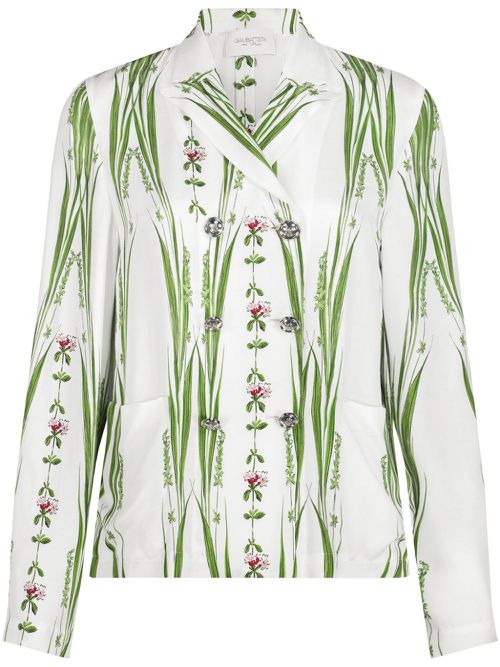 Jardin du Cap floral-print twill blouse - White