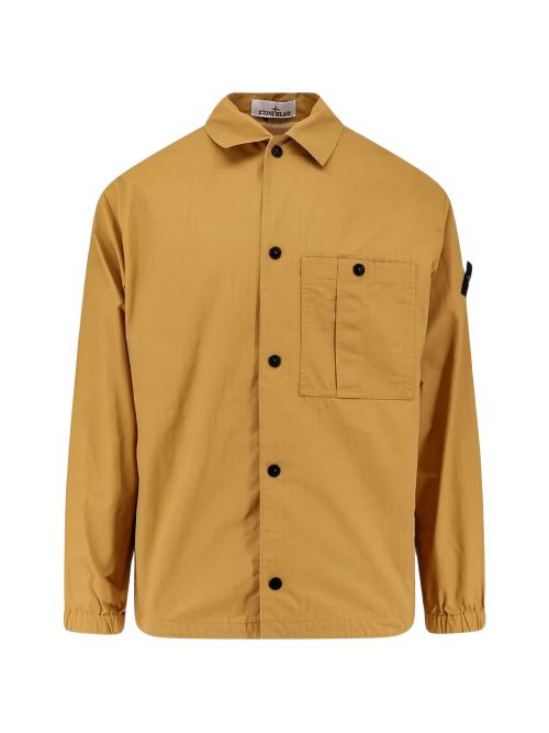 Badge Snap-Front Jacket with Chest Pocket & Elastic Cuffs
