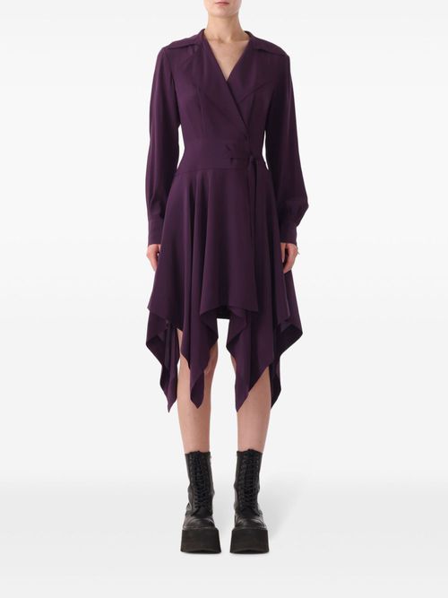 Handkercheif-hem silk dress - Purple