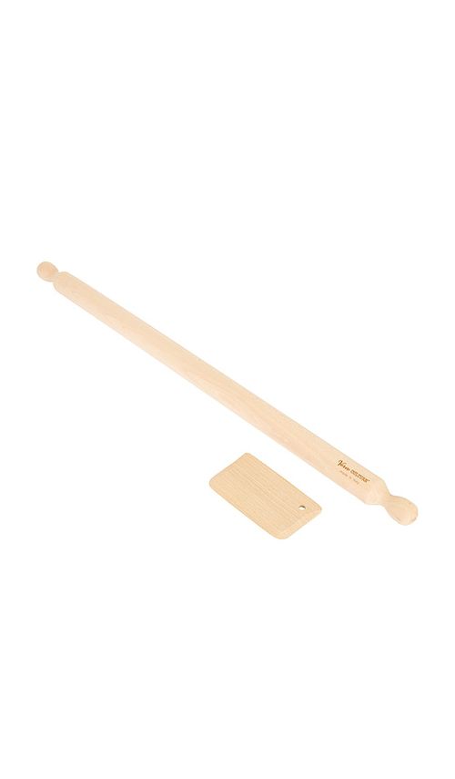 Verve Culture Beechwood Long Rolling Pin & Pasta Scraper in Neutra