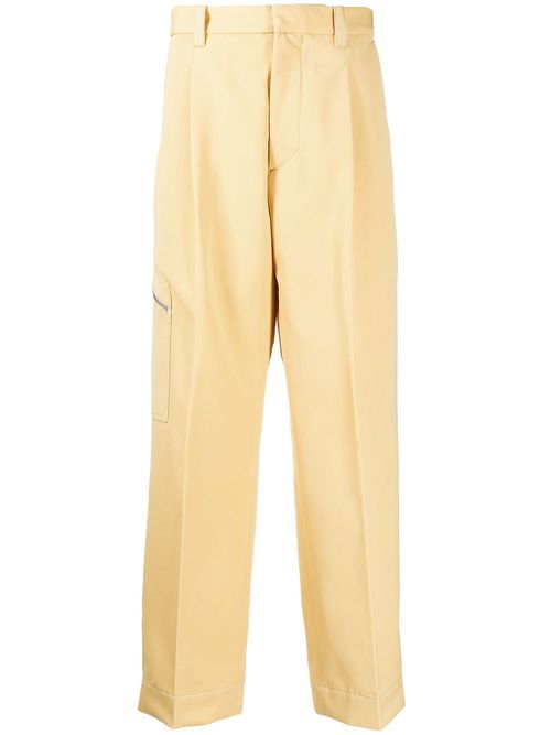 Straight-leg pressed-crease trousers - Yellow