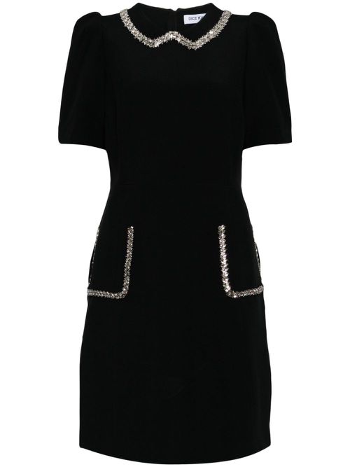 Crystal-embellished mini dress - Black