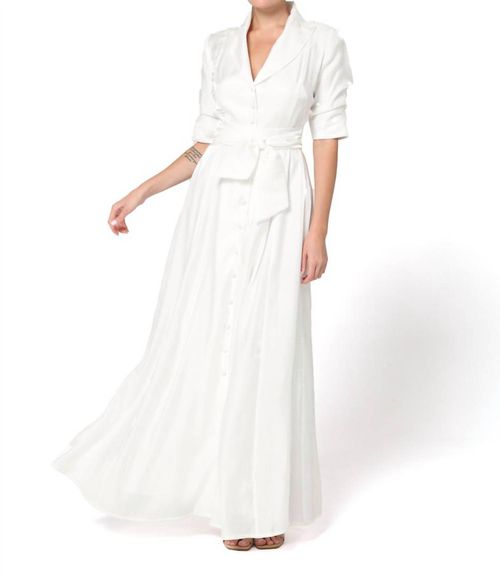 Amara Shimmery Collar Maxi Dress In White