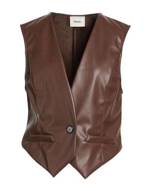 Woman Tailored Vest Chocolate brown Size S Polyester, Polyurethane