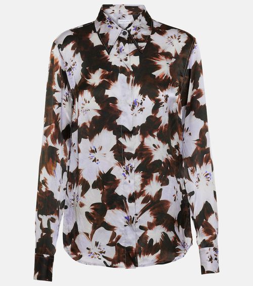 Chowy floral silk satin shirt