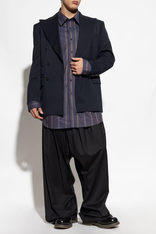 Double-breasted Blazer, Men's, Navy Blue