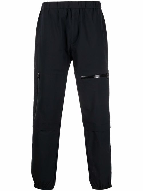 Logo-patch tapered trousers - Black