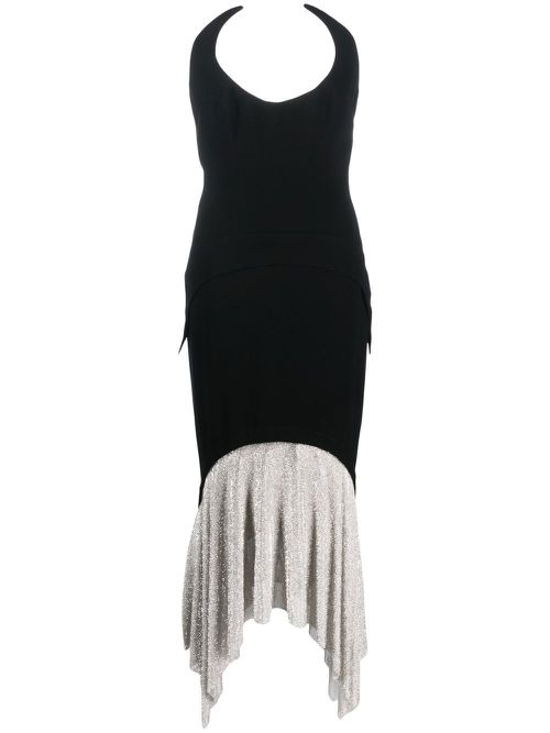 Crystal-skirt sleeveless maxi dress - Black