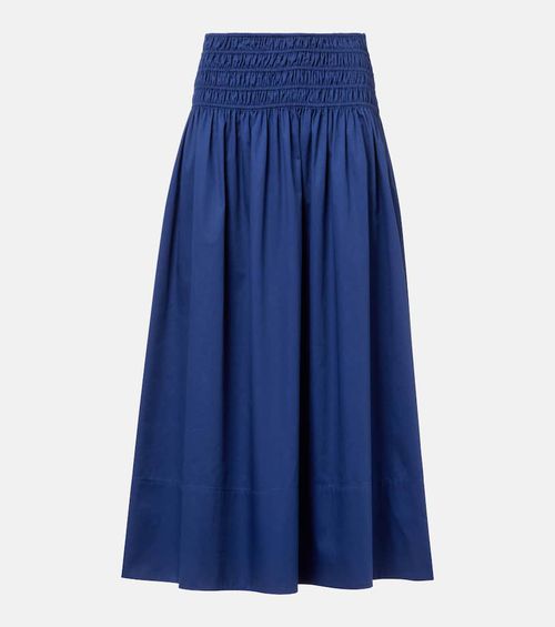 Leonie cotton satin midi skirt