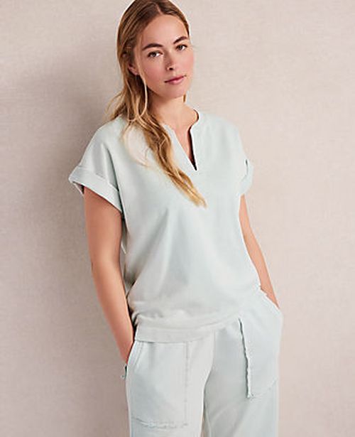 Ann Taylor Haven Well Within Garment-Dyed Organic Cotton Terry Tee