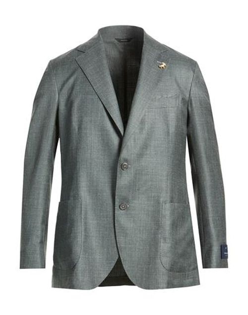 Man Blazer Dark green Size 40 Virgin Wool, Silk, Linen