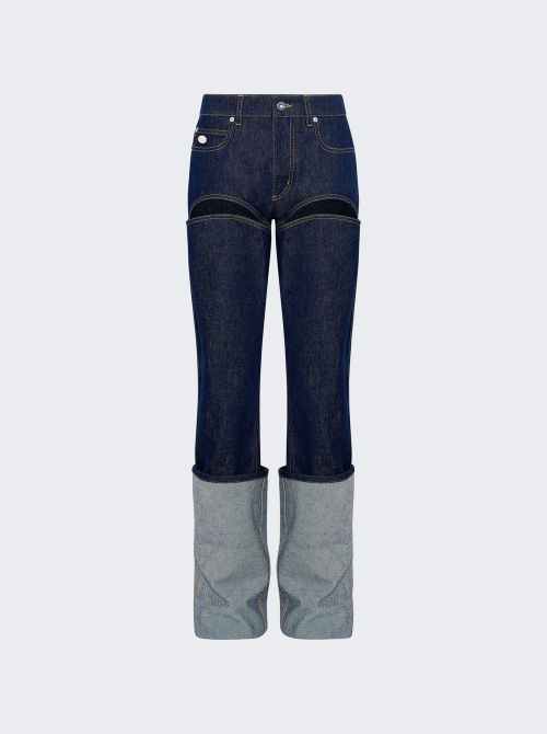 Cutout Cuffed Jeans Indigo