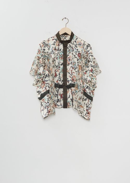 Sacai Floral Print Blouse Ivory