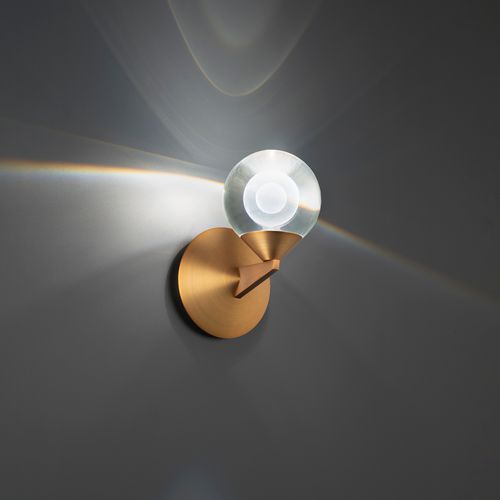 Aged Brass LED Wall Sconce from the Double Bubble Collection