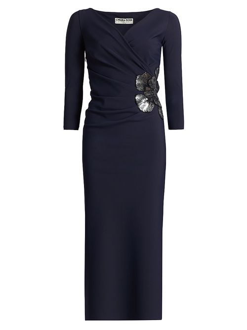 Women's Onori Sequined Floral Cocktail Dress - Midnight