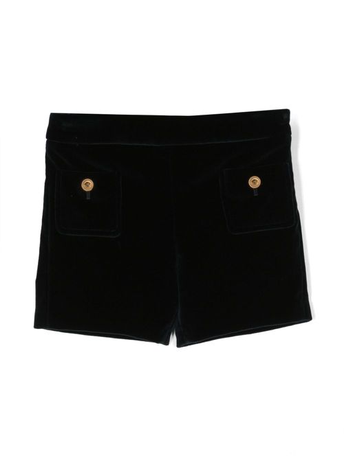 Medusa Head velvet shorts - Blue