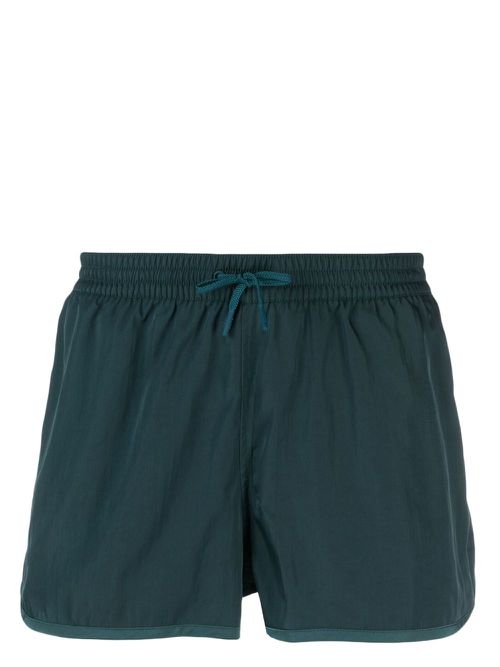Logo-embroidered drawstring swim shorts - Green