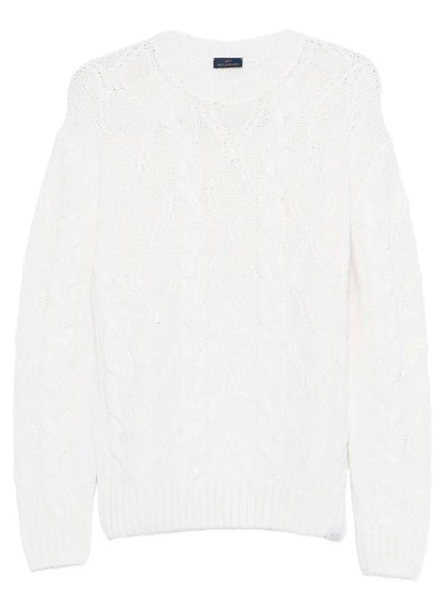Cable Knit Crewneck Wool Sweater