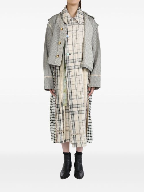 COMMUNS layered check coat - Neutrals