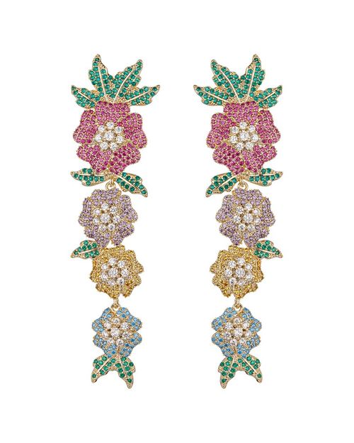 CZ Shaline Flower Drop Earrings