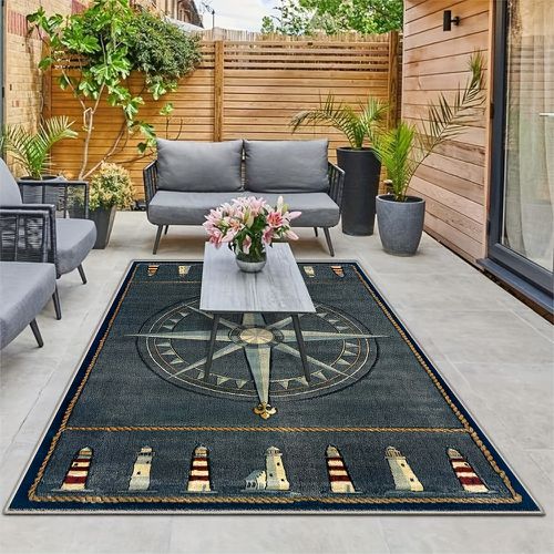 TEMU Machine Washable Velvet Area Mat With Modern Geometric Pattern, Thickened Durable Non-slip Indoor/outdoor Mat For Dormitory Living Room Office