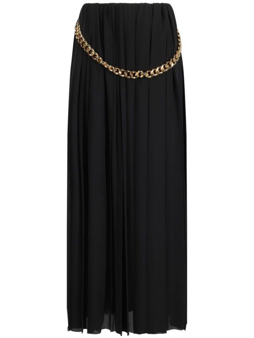 Chain-detail pleated skirt