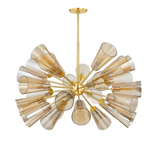 Aged Brass 25 Light Chandelier from the Hartwood Collection