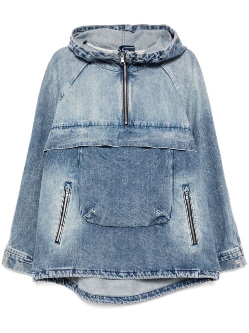 Drawstring oversize long sleeves top - Blue