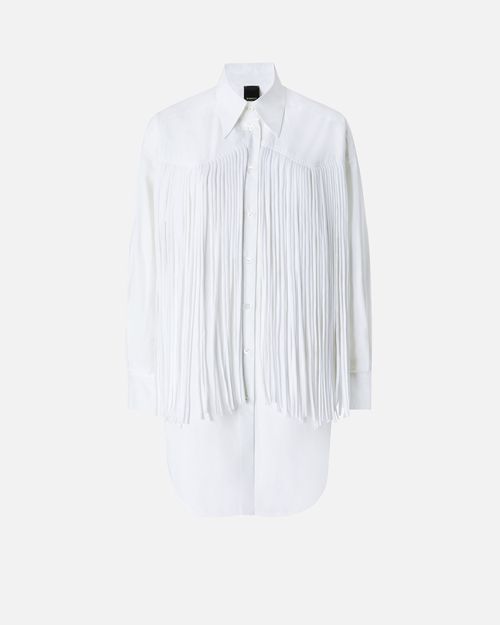Mini shirt dress with fringing - L