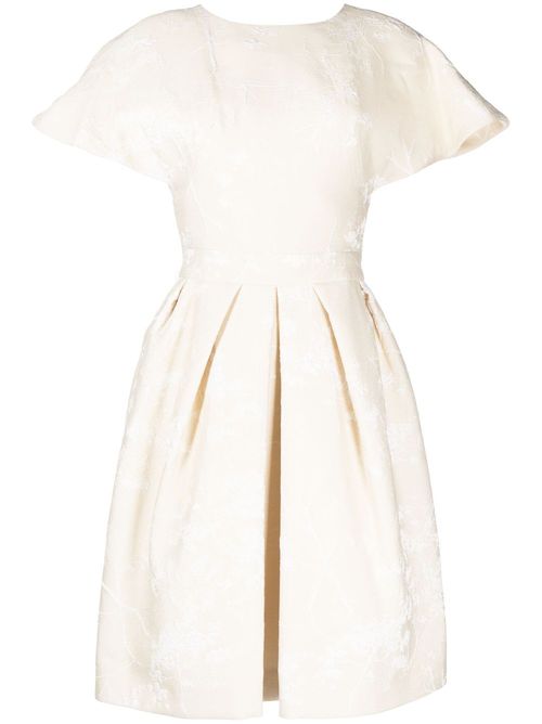 Knee-length flared dress - White