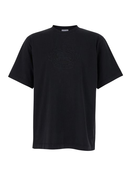Tonal Embroidered T-Shirt — Black