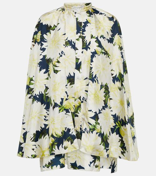 Floral cotton-blend blouse