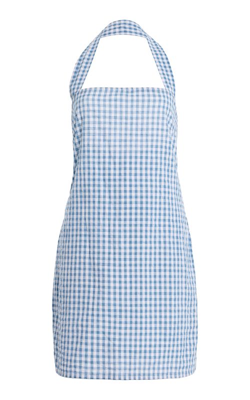 Juliette Gingham Seersucker Cotton Mini Halter Dress - Moda Operandi