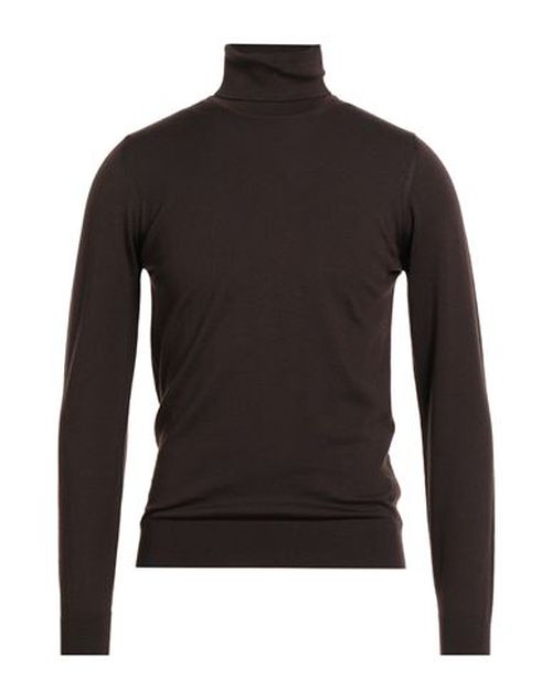 Man Turtleneck Dark brown Size 38 Merino Wool