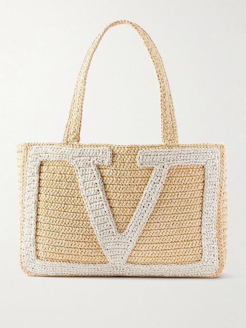 Viva Superstar Crocheted Raffia Tote - Neutrals