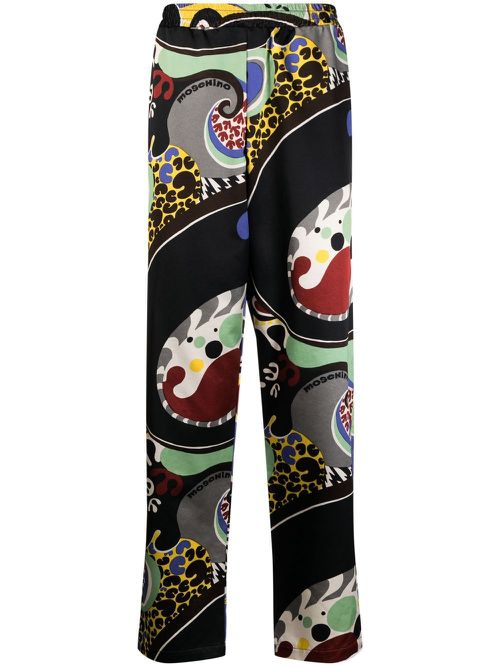 Abstract-print straight-leg trousers - Multicolour