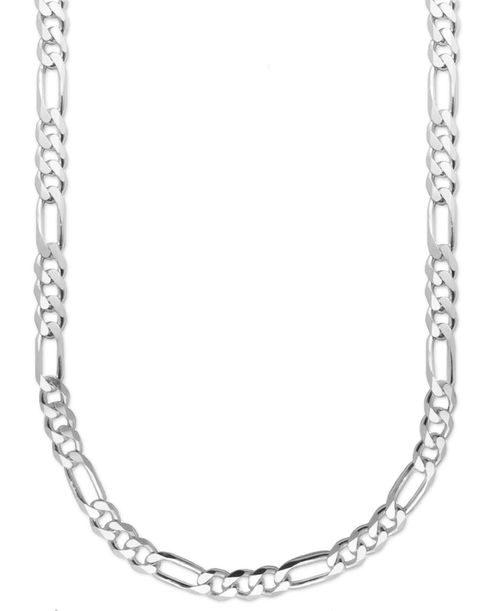 "Men's Sterling Silver Necklace, 22"" 8mm Figaro Chain"